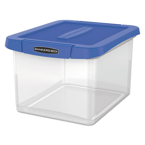 Image of Bankers Box® Heavy Duty Plastic File Storage, Letter/legal Files, 14" X 17.38" X 10.5", Clear/blue
