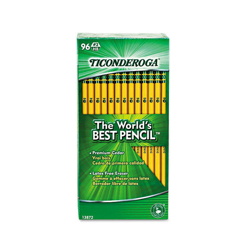 Image of Ticonderoga® Pencil Value Pack, HB (#2), Black Lead, Yellow Barrel, 96/Pack