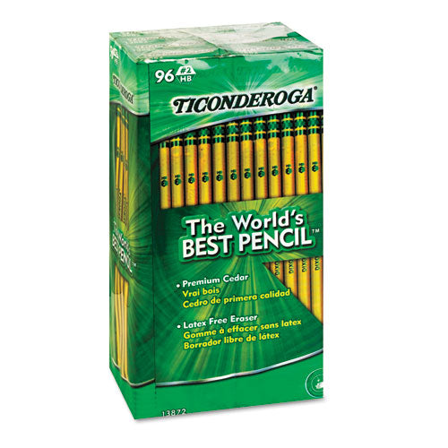 Image of Ticonderoga® Pencil Value Pack, HB (#2), Black Lead, Yellow Barrel, 96/Pack
