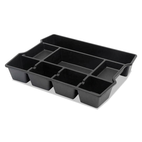 Image of Universal® High Capacity Drawer Organizer, Eight Compartments, 14.88 X 11.88 X 2.5, Plastic, Black