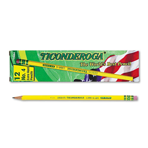 Image of Ticonderoga® Pencils, 2h (#4), Black Lead, Yellow Barrel, Dozen