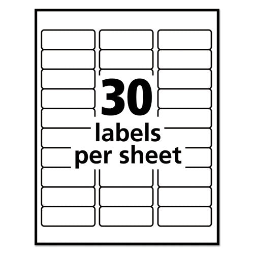 Image of Avery® Repositionable Address Labels w/SureFeed, Laser, 1 x 2.63, White, 3000/Box