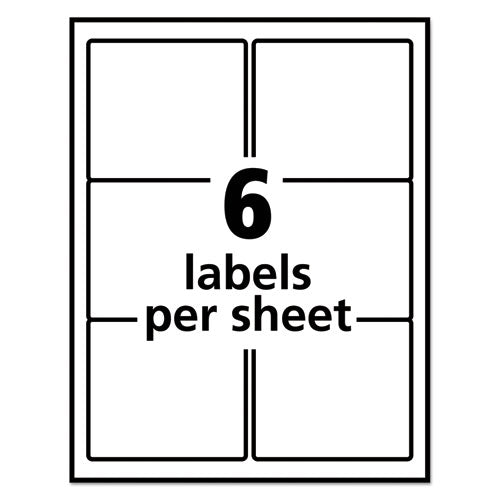 Image of Avery® Repositionable Shipping Labels w/SureFeed, Laser, 3.33 x 4, White, 600/Box