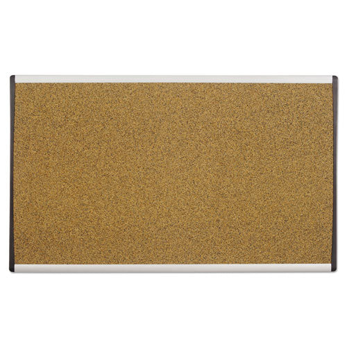 Image of Quartet® ARC Frame Cubicle Board, Cork Bulletin, 24" x 14", Tan Surface, Satin Aluminum Frame