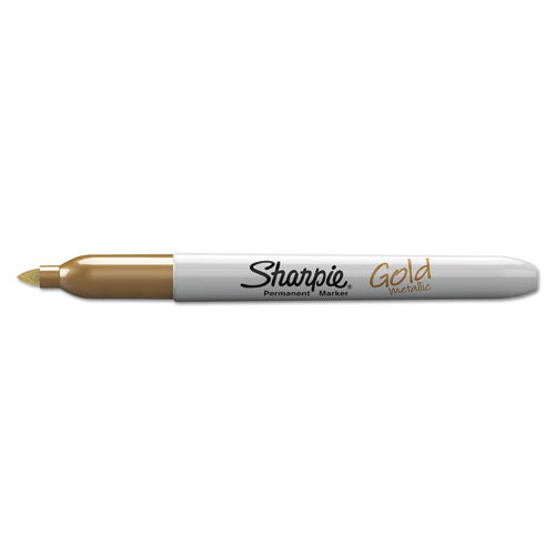 Image of Sharpie® Metallic Fine Point Permanent Markers, Fine Bullet Tip, Gold-Silver-Bronze, 6/pack
