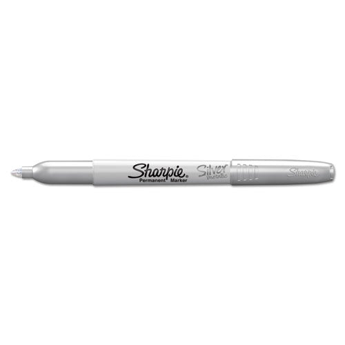Image of Sharpie® Metallic Fine Point Permanent Markers, Fine Bullet Tip, Gold-Silver-Bronze, 6/pack