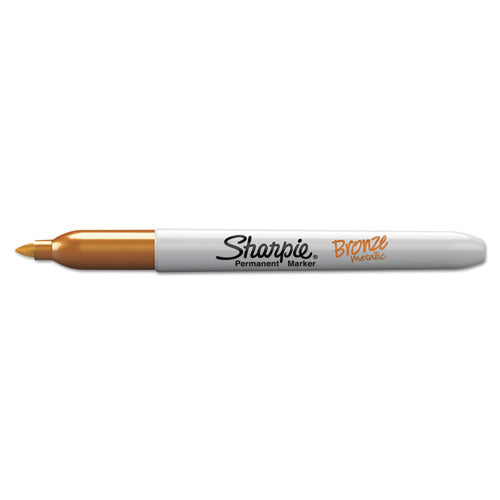 Image of Sharpie® Metallic Fine Point Permanent Markers, Fine Bullet Tip, Gold-Silver-Bronze, 6/pack