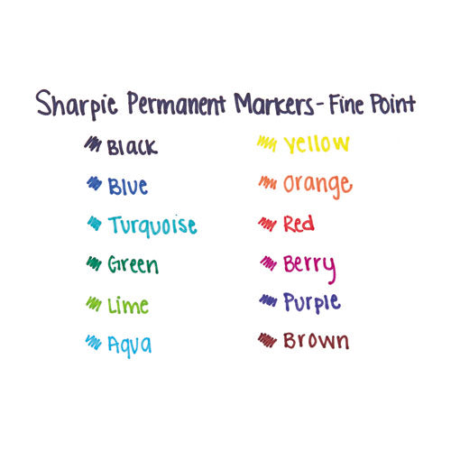 Image of Sharpie® Fine Tip Permanent Marker Value Pack, Fine Bullet Tip, Blue, 36/pack