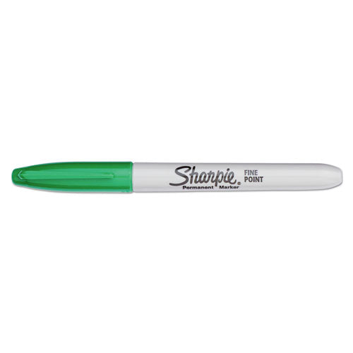 Image of Sharpie® Fine Bullet Tip Permanent Marker, Green, Dozen