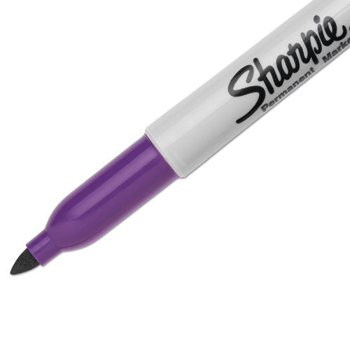 Image of Sharpie® Fine Tip Permanent Marker, Fine Bullet Tip, Purple, Dozen