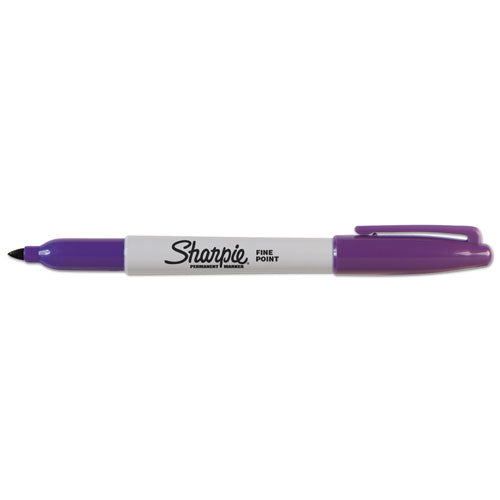 Image of Sharpie® Fine Tip Permanent Marker, Fine Bullet Tip, Purple, Dozen