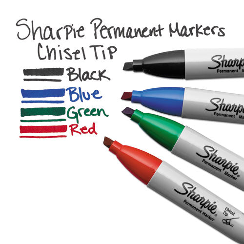 Image of Sharpie® Chisel Tip Permanent Marker, Medium Chisel Tip, Blue, Dozen