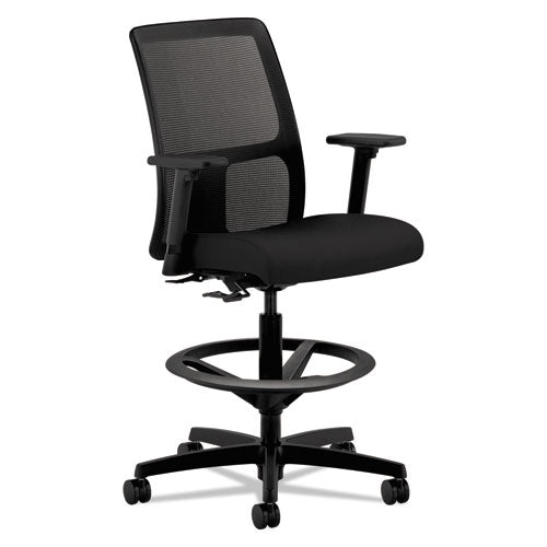 Image of HON® Ignition Series Mesh Low-Back Task Stool, Supports Up To 300 Lb, 24" To 33" Seat Height, Black