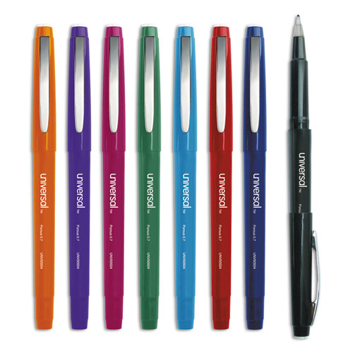 Image of Universal Porous Point Pen, Stick, Medium 0.7 Mm, Assorted Ink And Barrel Colors, 8/pack