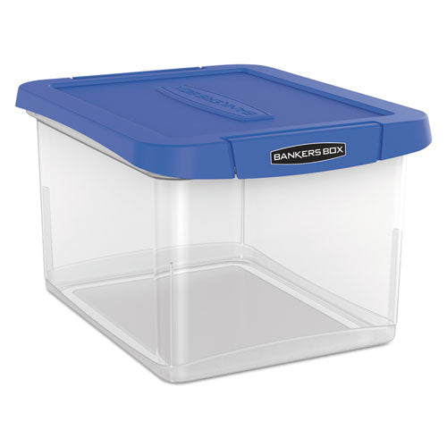 Image of Bankers Box® Heavy Duty Plastic File Storage, Letter/legal Files, 14" X 17.38" X 10.5", Clear/blue