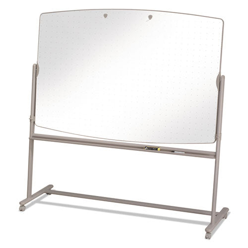 Image of Quartet® Total Erase Reversible Mobile Presentation Easel, 72" x 48", White Surface, Neutral Beige Steel Frame