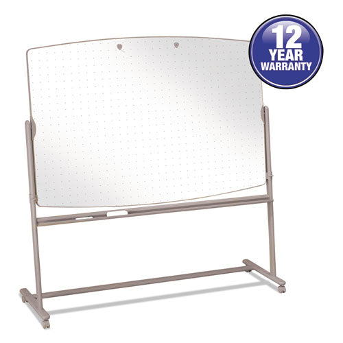 Image of Quartet® Total Erase Reversible Mobile Presentation Easel, 72" x 48", White Surface, Neutral Beige Steel Frame