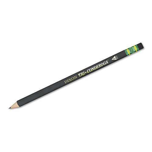 Image of Dixon® Tri-Conderoga Triangular #2 Woodcase Oversized Pencil, Hb (#2), Black Lead, Yellow Barrel, 3/pack