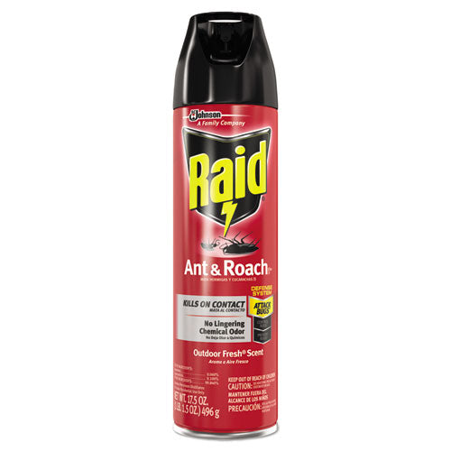 Image of Raid® Ant and Roach Killer, 17.5 oz Aerosol Spray, Outdoor Fresh, 12/Carton
