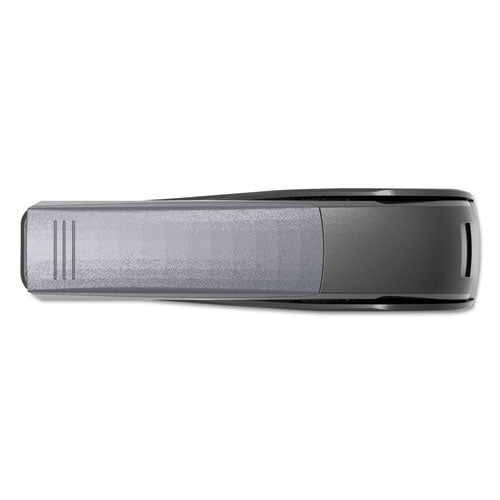 Image of Universal® Deluxe Power Assist Flat-Clinch Full Strip Stapler, 25-Sheet Capacity, Black/gray