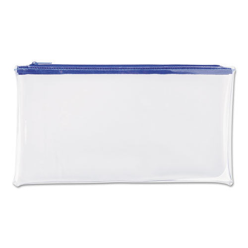 Image of Universal® Zippered Wallets/cases, Transparent Plastic, 11 X 6, Clear/blue, 2/pack