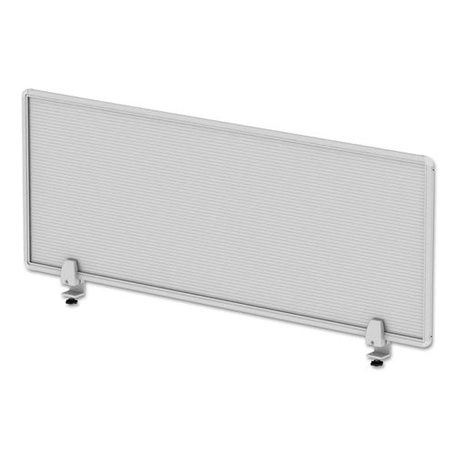 Image of Alera® Polycarbonate Privacy Panel, 47w x 0.5d x 18h, Silver/Clear