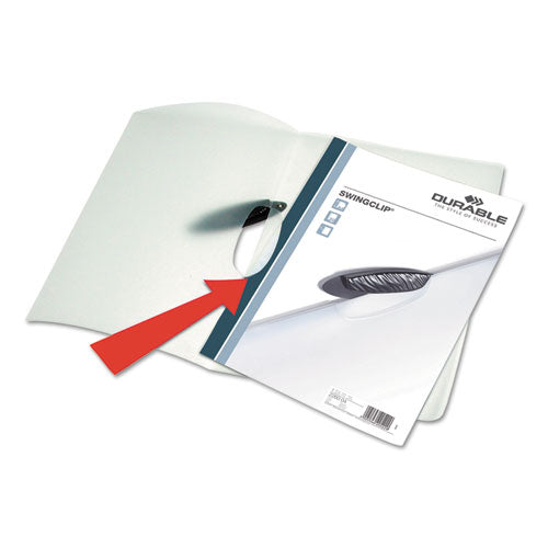 Image of Durable® Swingclip Clear Report Cover, Swing Clip, 8.5 X 11, Black Clip, 25/box