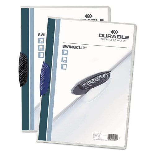 Image of Durable® Swingclip Clear Report Cover, Swing Clip, 8.5 X 11, Black Clip, 25/box