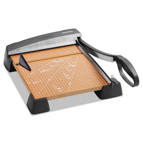 Image of X-ACTO® Heavy-Duty Wood Base Guillotine Trimmer, 12 Sheets, 12" Cut Length, 12 X 12