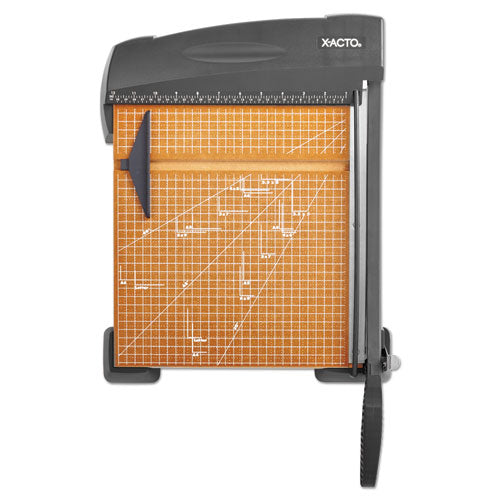 Image of X-ACTO® Heavy-Duty Wood Base Guillotine Trimmer, 12 Sheets, 12" Cut Length, 12 X 12