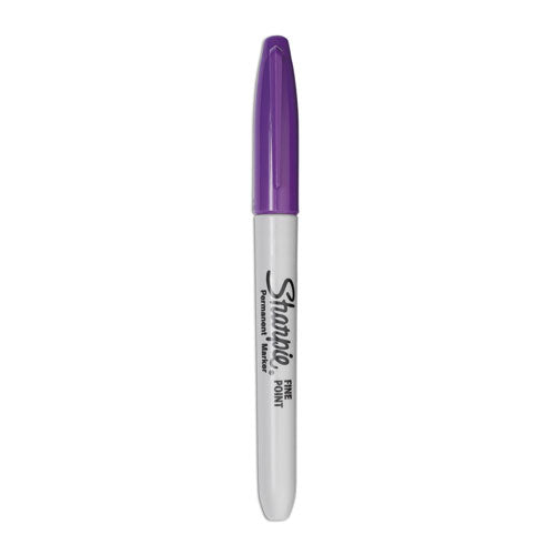 Image of Sharpie® Fine Tip Permanent Marker, Fine Bullet Tip, Purple, Dozen