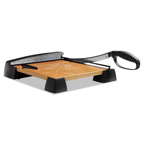 Image of X-ACTO® Heavy-Duty Wood Base Guillotine Trimmer, 12 Sheets, 12" Cut Length, 12 X 12