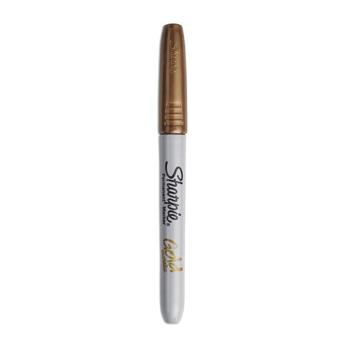 Image of Sharpie® Metallic Fine Point Permanent Markers, Fine Bullet Tip, Gold, Dozen