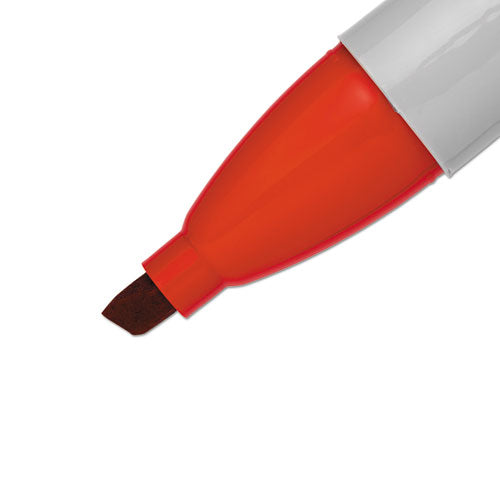 Image of Sharpie® Chisel Tip Permanent Marker, Medium Chisel Tip, Red, Dozen