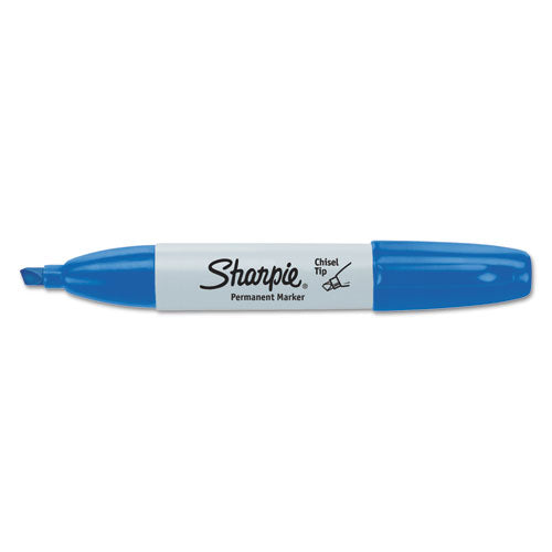 Image of Sharpie® Chisel Tip Permanent Marker, Medium Chisel Tip, Blue, Dozen
