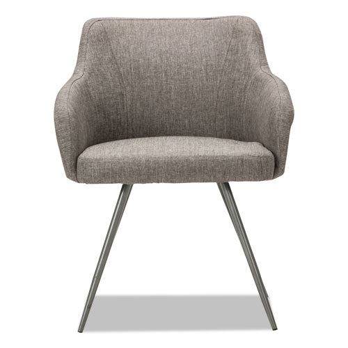 Image of Alera® Alera Captain Series Guest Chair, 23.8" x 24.6" x 30.1", Gray Tweed Seat, Gray Tweed Back, Chrome Base