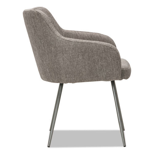 Image of Alera® Alera Captain Series Guest Chair, 23.8" x 24.6" x 30.1", Gray Tweed Seat, Gray Tweed Back, Chrome Base