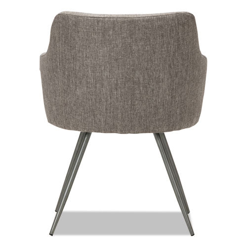 Image of Alera® Alera Captain Series Guest Chair, 23.8" x 24.6" x 30.1", Gray Tweed Seat, Gray Tweed Back, Chrome Base