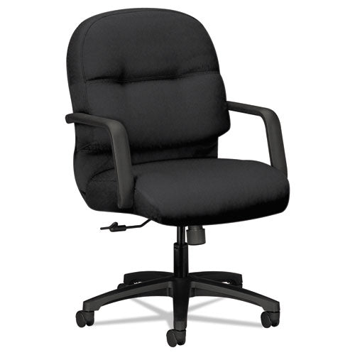 Image of HON® Pillow-Soft 2090 Series Managerial Mid-Back Swivel/tilt Chair, Supports Up To 300 Lb, 17" To 21" Seat Height, Black