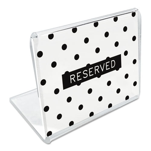 Image of Universal® Mini Table-Top Sign, 1.5 x 2, Clear