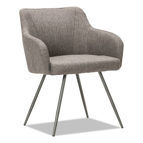 Image of Alera® Alera Captain Series Guest Chair, 23.8" x 24.6" x 30.1", Gray Tweed Seat, Gray Tweed Back, Chrome Base