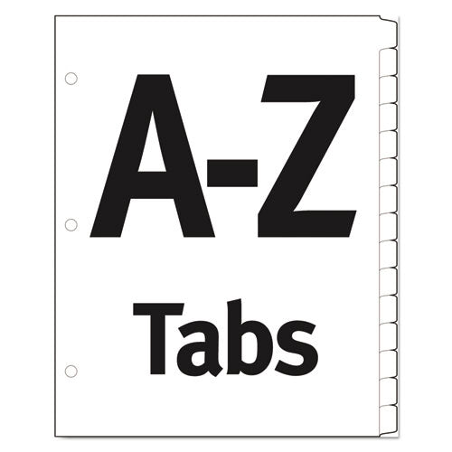Image of Office Essentials Table 'n Tabs Dividers, 26-Tab, A to Z, 11 x 8.5, White, White Tabs, 1 Set