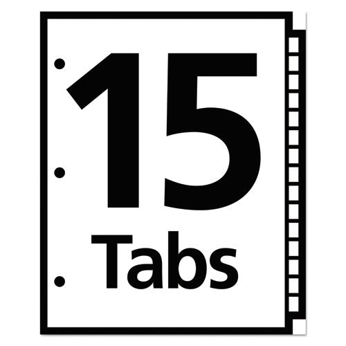 Image of Office Essentials Table 'n Tabs Dividers, 15-Tab, 1 to 15, 11 x 8.5, White, White Tabs, 1 Set