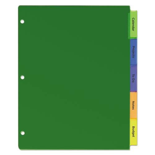 Image of Avery® Insertable Big Tab Plastic Dividers, 5-Tab, 11 X 8.5, Assorted, 1 Set