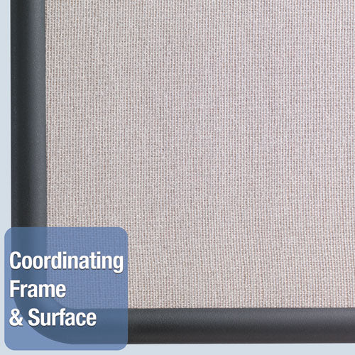 Image of Quartet® Contour Fabric Bulletin Board, 48" x 36", Gray Surface, Black Plastic Frame