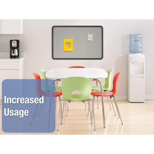 Image of Quartet® Contour Fabric Bulletin Board, 48" x 36", Gray Surface, Black Plastic Frame