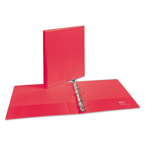 Image of Avery® Durable View Binder With Durahinge And Slant Rings, 3 Rings, 1" Capacity, 11 X 8.5, Coral