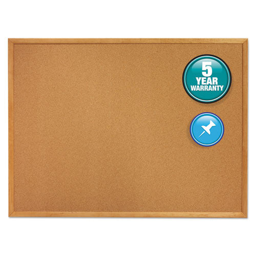 Image of Quartet® Classic Series Cork Bulletin Board, 96" x 48", Tan Surface, Oak Finished Fiberboard (MDF) Frame