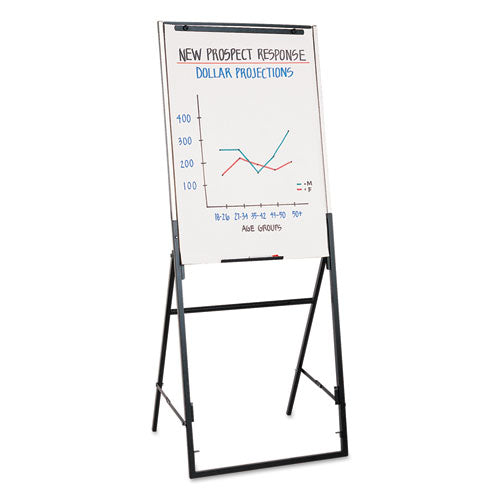 Image of Quartet® Futura Dry Erase Presentation Easel, 26" x 35", White Surface, Black Steel Frame