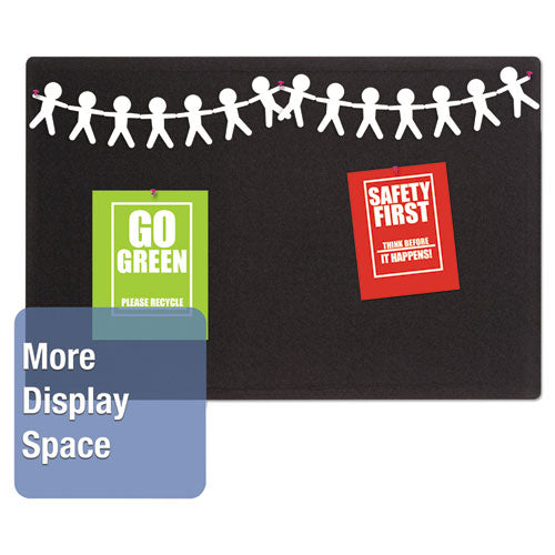 Image of Quartet® Oval Office Fabric Board, 36" x 24", Black Surface
